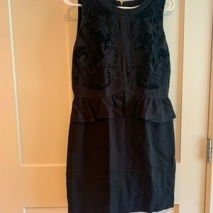 Sandro Brand Little Black Peplum Waist Dress